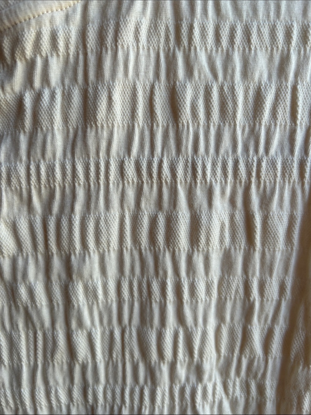 NWT Nation Los Angeles Cream Smocked Ruffle Top XXL Anthropologie basic cotton - Picture 10 of 12